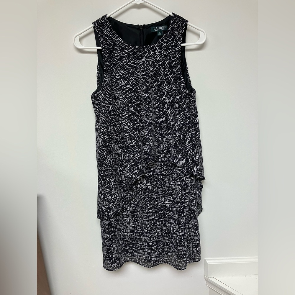 Ralph Lauren Black and White polka dot dress, 6P
